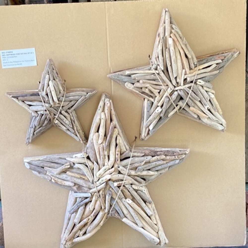Pottery Barn Rustic Pieced Driftwood Stars Wall Art - Set Of 3 ✨ - Picture 7 of 15